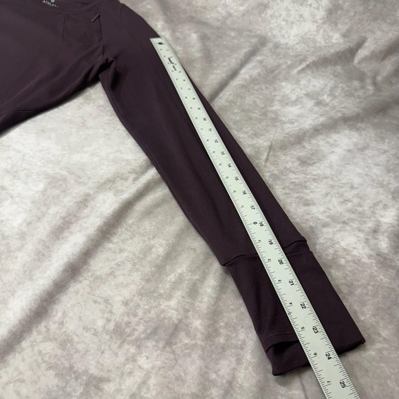 Athleta Superluxe Top Women Medium Purple Long Sleeve Running Thumbholes - Picture 7 of 10